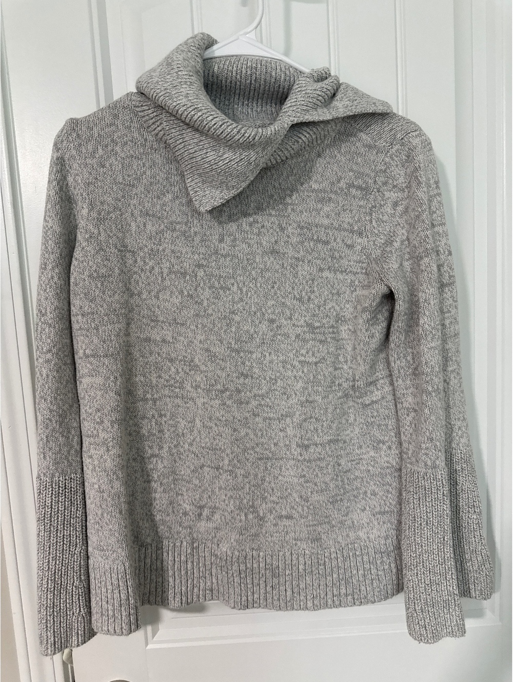 LOFT Women's Medium Gray Knit Sweater with Cowl Neck